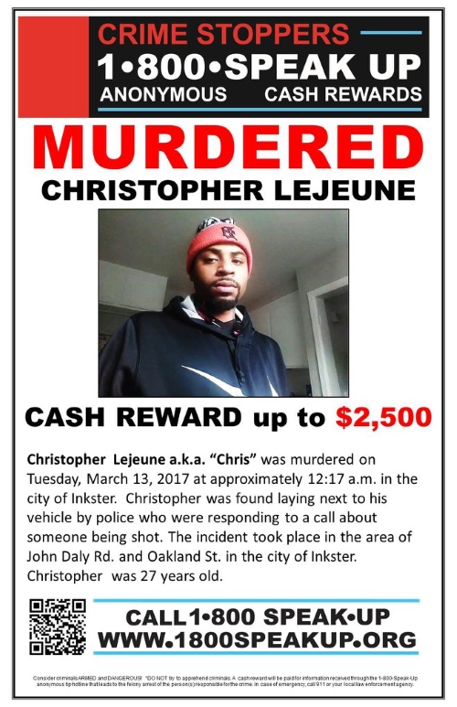 Christopher Lejeune unsolved murder Michigan