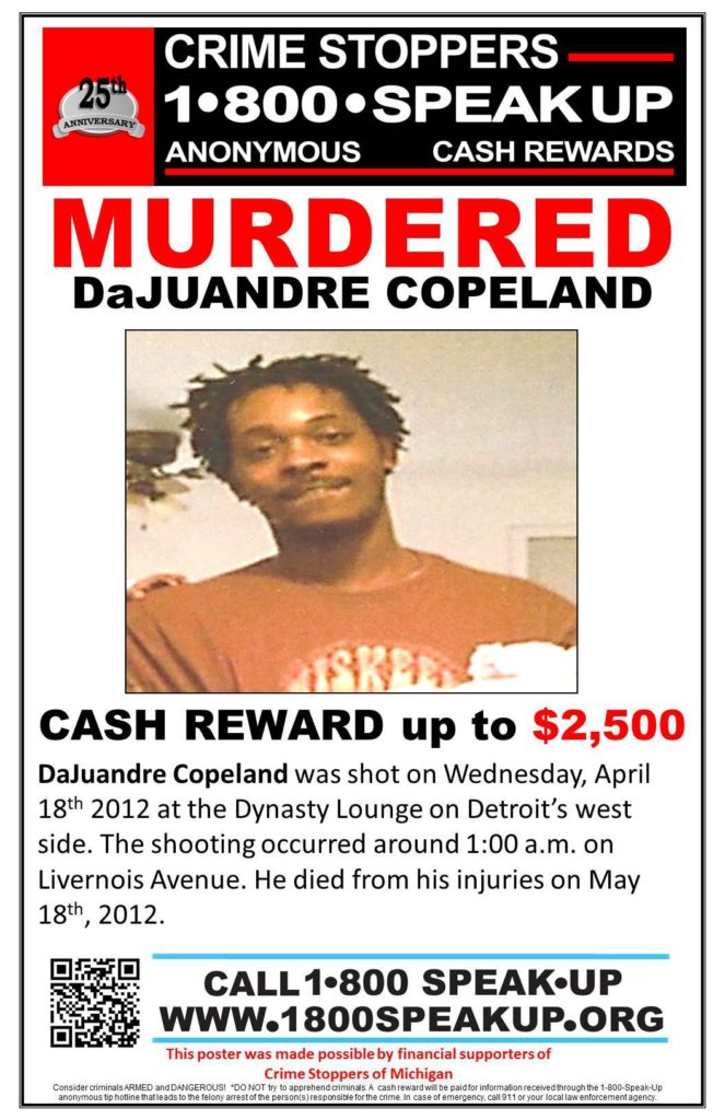 DaJuandre Copeland homicide Detroit 2012