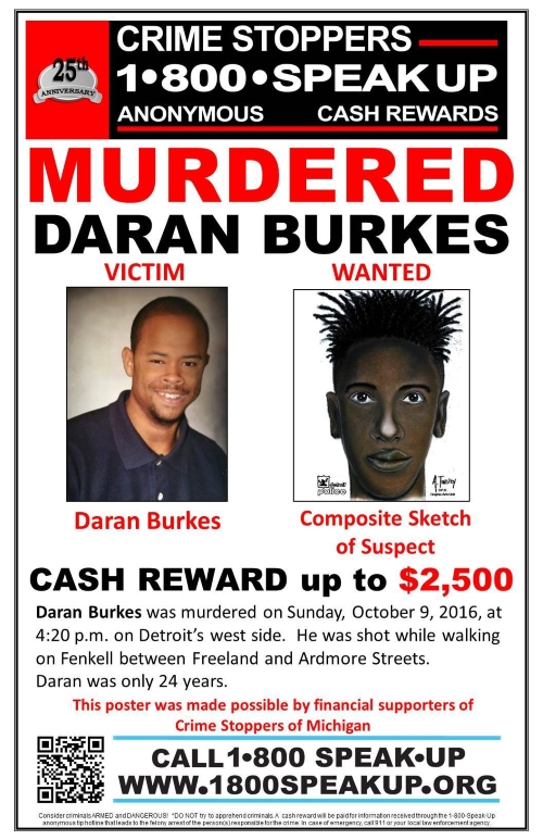 Michigan cold case Daran Burkes Detroit 2016