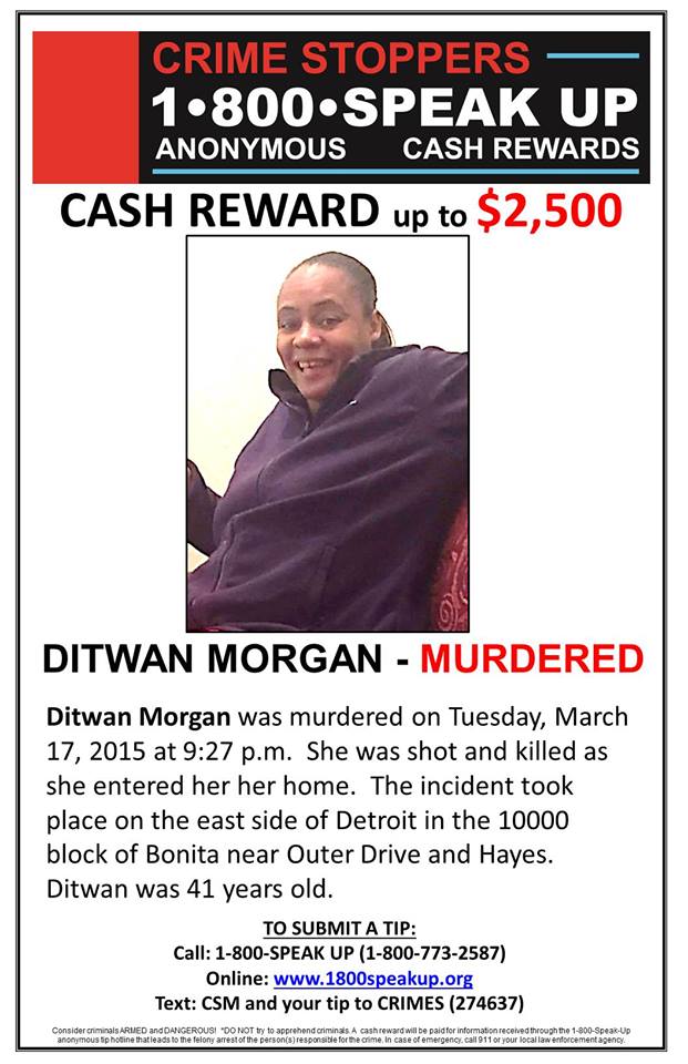 Ditwan Morgan 2015 Murder Detroit