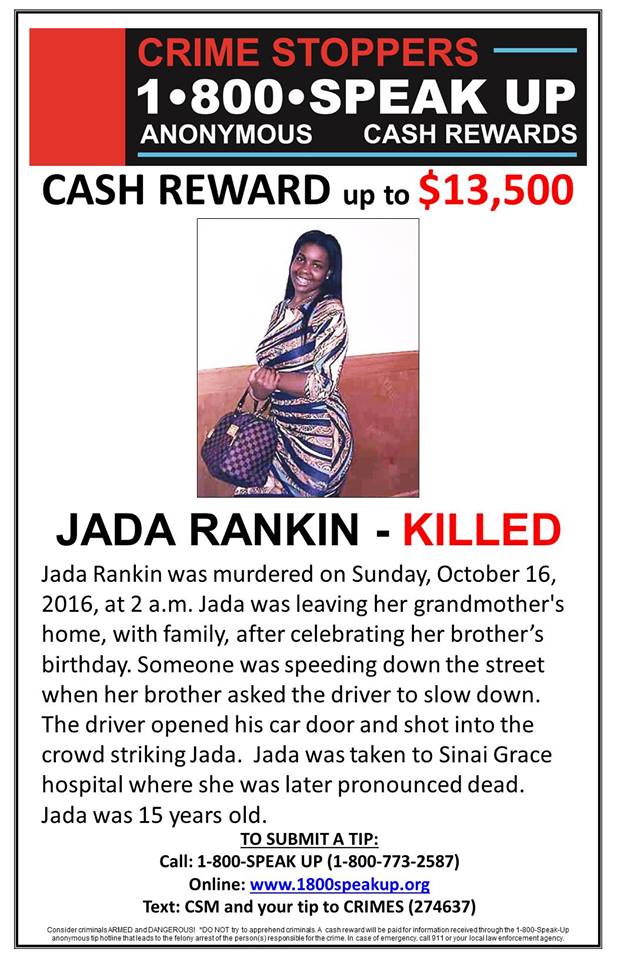 Jada Rankin Unsolved Murder Detroit 2016
