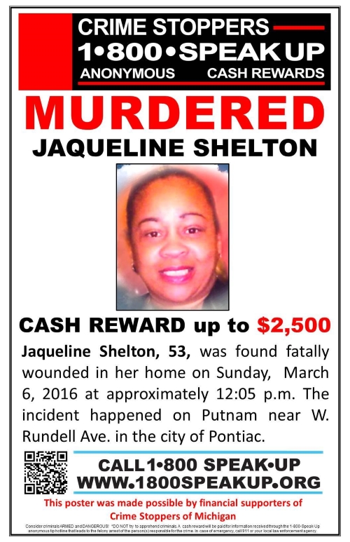 Jaqueline Shelton Michigan unsolved homicide
