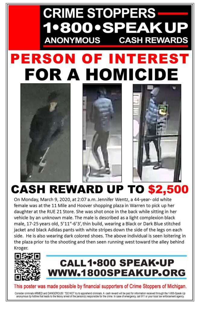 unsolved homicide Warren flyer
