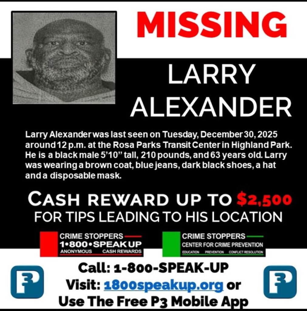 Larry Alexander missing person flyer