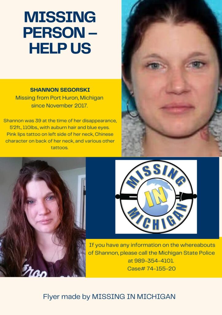 Shannon Segorski missing person flyer