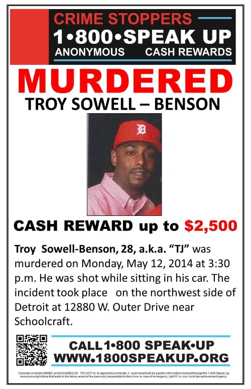 Troy Sowell-Benson unsolved homicide Detroit
