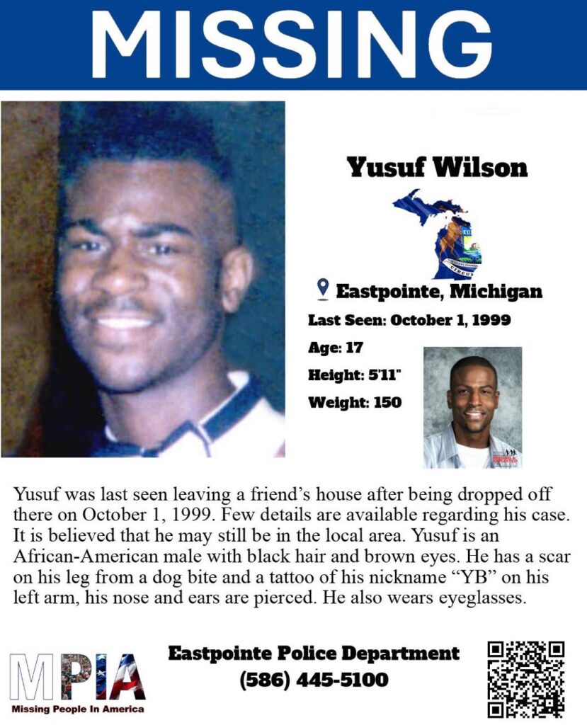 Yusuf Wilson missing person flyer